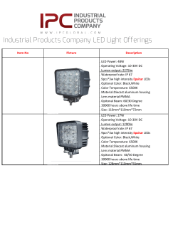Industrial Products Company LED Light Offerings