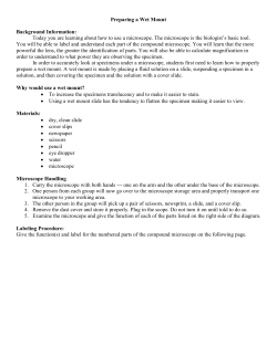 Preparing a Wet Mount