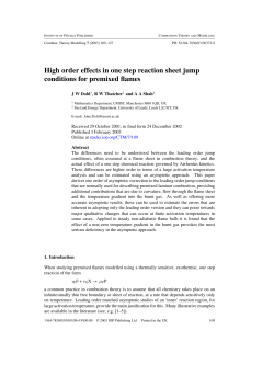 High order effects in one step reaction sheet jump conditions for