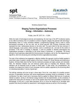 Shaping Techno-Organizational Processes: Energy – Information