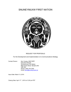 SNUNEYMUXW FIRST NATION REQUEST FOR PROPOSALS For