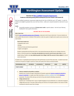 Overview of Ohio`s CURRENT Graduation Requirements Students