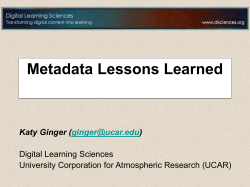 Metadata Lessons Learned