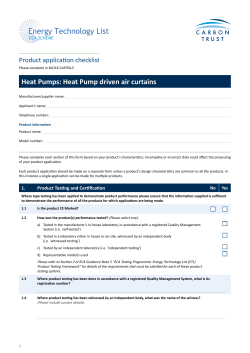 Heat Pumps: Heat Pump driven air curtains Energy