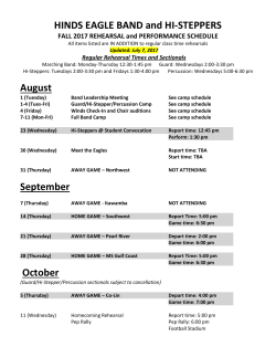 Fall 2017 Band Calendar