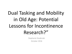 Dual Tasks - American Geriatrics Society