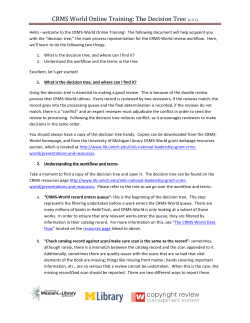 CRMS World Online Training: The Decision Tree