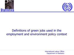 Definitions of green jobs used in the employment and