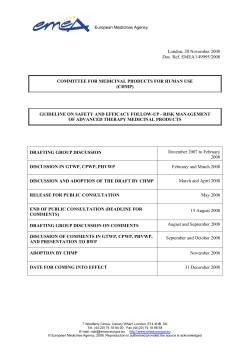 CHMP guideline on safety and efficacy follow-up