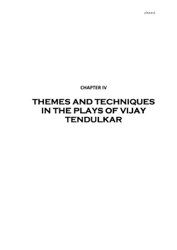 themes and techniques in the plays of vijay tendulkar