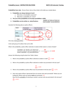 Page 1 Probability Lesson&mdash;INSTRUCTOR SOLUTIONS MATH 123