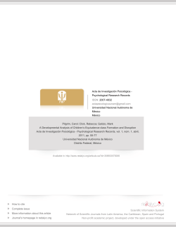 Redalyc.A Developmental Analysis of Children`s Equivalence