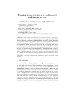 Learning fitness function in a combinatorial optimization process