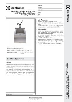 900XP Sink Top with Water Column, 400 mm