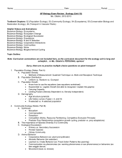 Ecology Unit Review