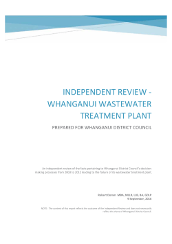 Independent Review - Whanganui Wastewater Treatment Plant