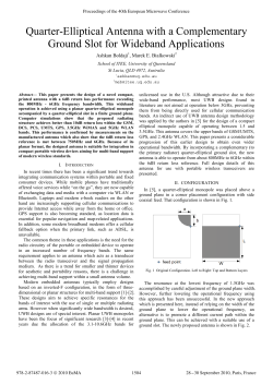 Quarter-Elliptical Antenna with a Complementary Ground Slot for