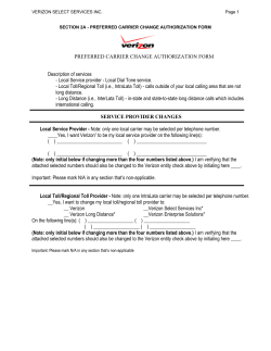 PREFERRED CARRIER CHANGE AUTHORIZATION