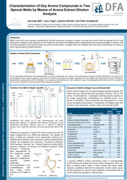 Characterisation of Key Aroma Compounds in Two Special Malts by