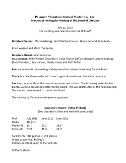 Palomar Mountain Mutual Water Company