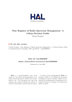 Nine Regimes of Radio Spectrum Management: A 4-Step - Hal-SHS