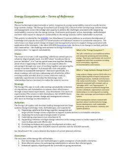 Energy Ecosystems Lab &ndash; Terms of Reference