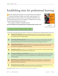 Establishing time for professional learning