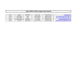 Indoor 2016-17 Men`s League Team Contacts