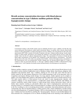 Breath acetone concentration decreases with blood glucose