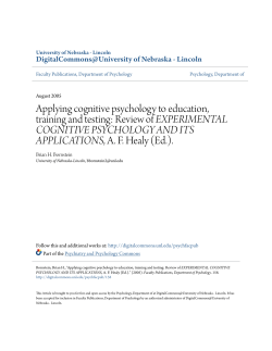 Applying cognitive psychology to education, training and testing