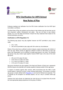 RFU Clarification for IAPS School New Rules of Play