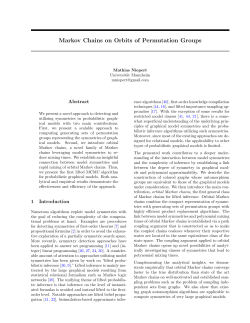Markov Chains on Orbits of Permutation Groups