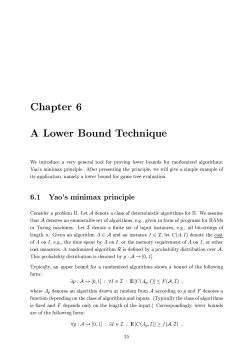 Chapter A Lower Bound Technique We introduce a very general tool