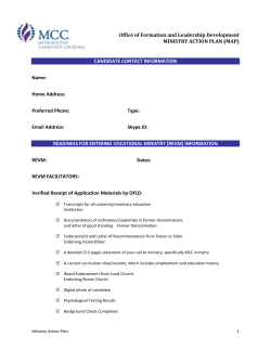 MAP Template - Office of Formation and Leadership Development