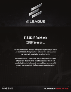 ELEAGUE`s rules - Turner Broadcasting