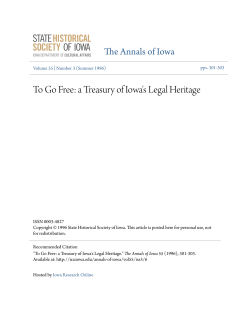 To Go Free: a Treasury of Iowa`s Legal Heritage