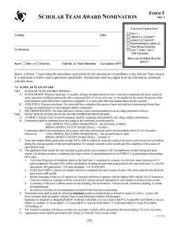 Form T - Scholar Team Award Nomination