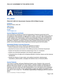 syllabus - The University of Texas at Arlington