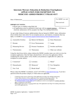 Application for Exemption to Mercury-added Product