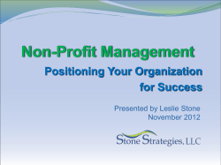 Non-Profit Management Training 2012