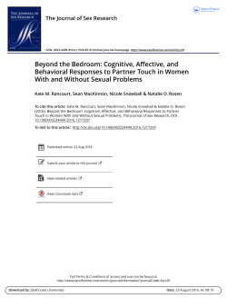 Cognitive, Affective, and Behavioral Responses to Partner Touch in