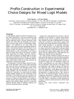 Profile Construction in Experimental Choice Designs for Mixed Logit