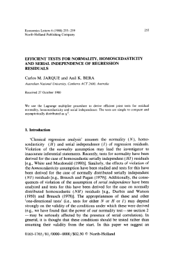 EFFICIENT TESTS FOR NORMALITY