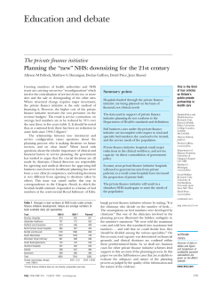 The private finance initiative Planning the