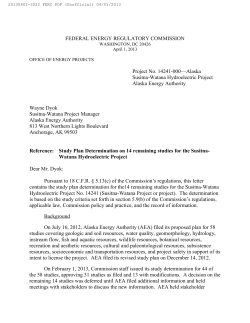 FEDERAL ENERGY REGULATORY COMMISSION Project No