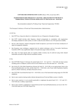 10 GHz CEPT Recommendation