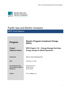 Energy Storage for Market Operations