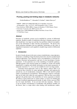 Pruning, pooling and limiting steps in metabolic networks