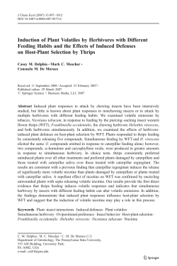 Induction of Plant Volatiles by Herbivores with Different