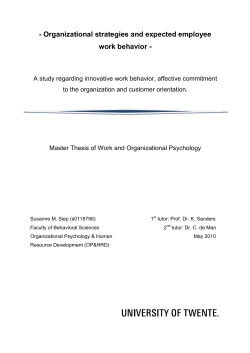 Organizational strategies and expected employee work behavior
